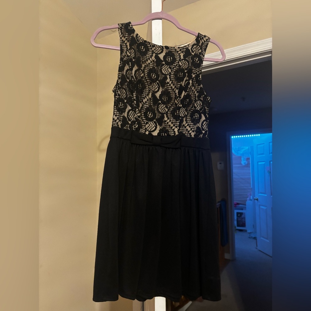 Rewind Black and Cream Lace Kids Dress